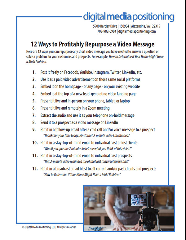 12 Ways to Profitably Repurpose a Video Message